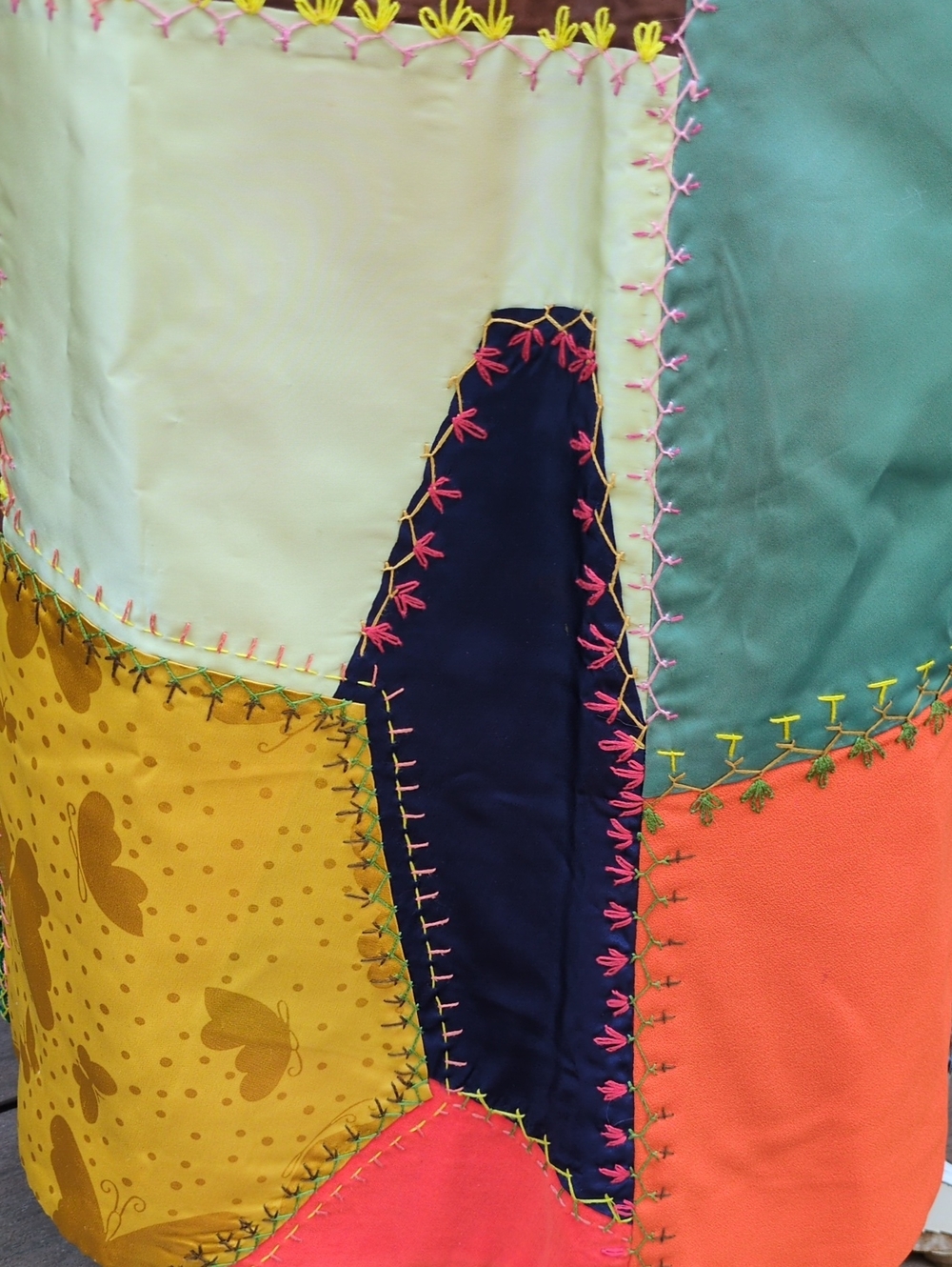 OOAK Festival Boho Vintage Crazy Quilt Patchwork Skirt XS - Picture 10 of 14